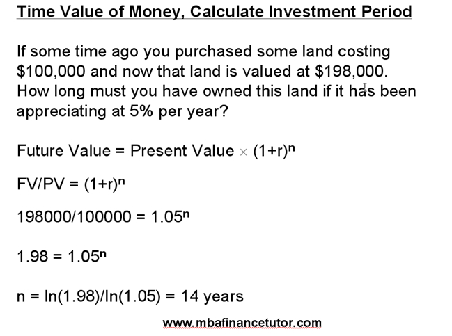 Time Value of Money, Calculate Investment Period